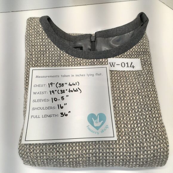 Talbots Shift Dress Womens 6 Gray Metallic Tweed Wool Blend Short Sleeve Lined - Picture 8 of 8